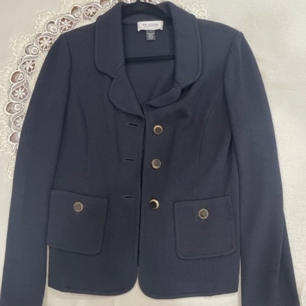 St John knit jacket , Size 6, Black